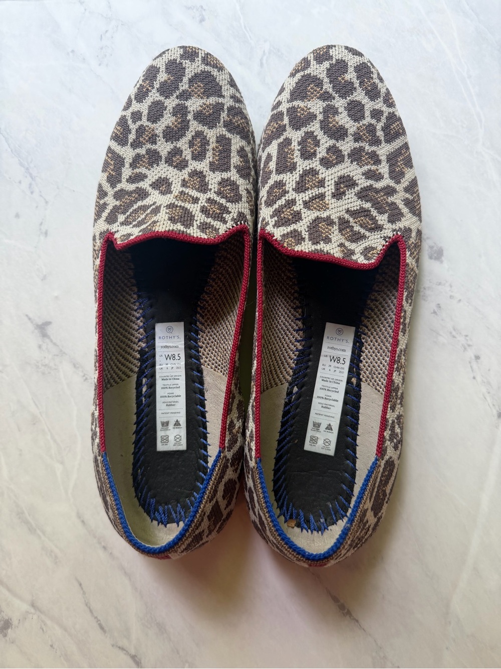 Woven Leopard Print Slip-On Loafers in Brown